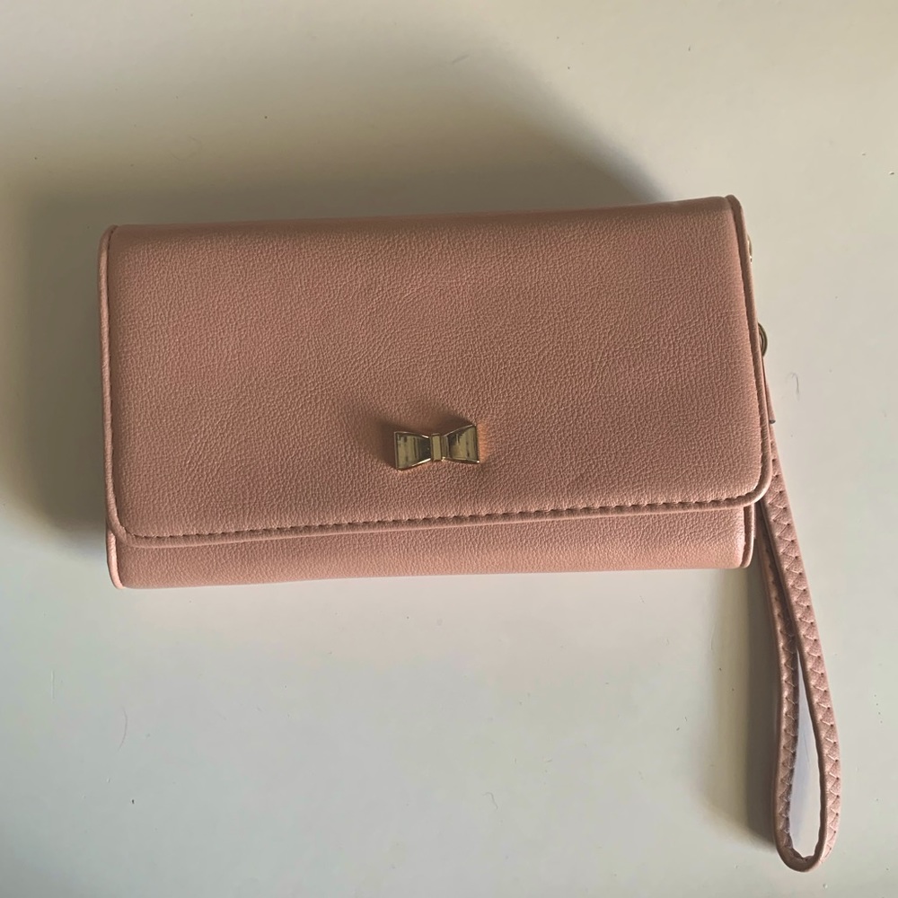 Pink Magnetic Wallet with Wrist Strap